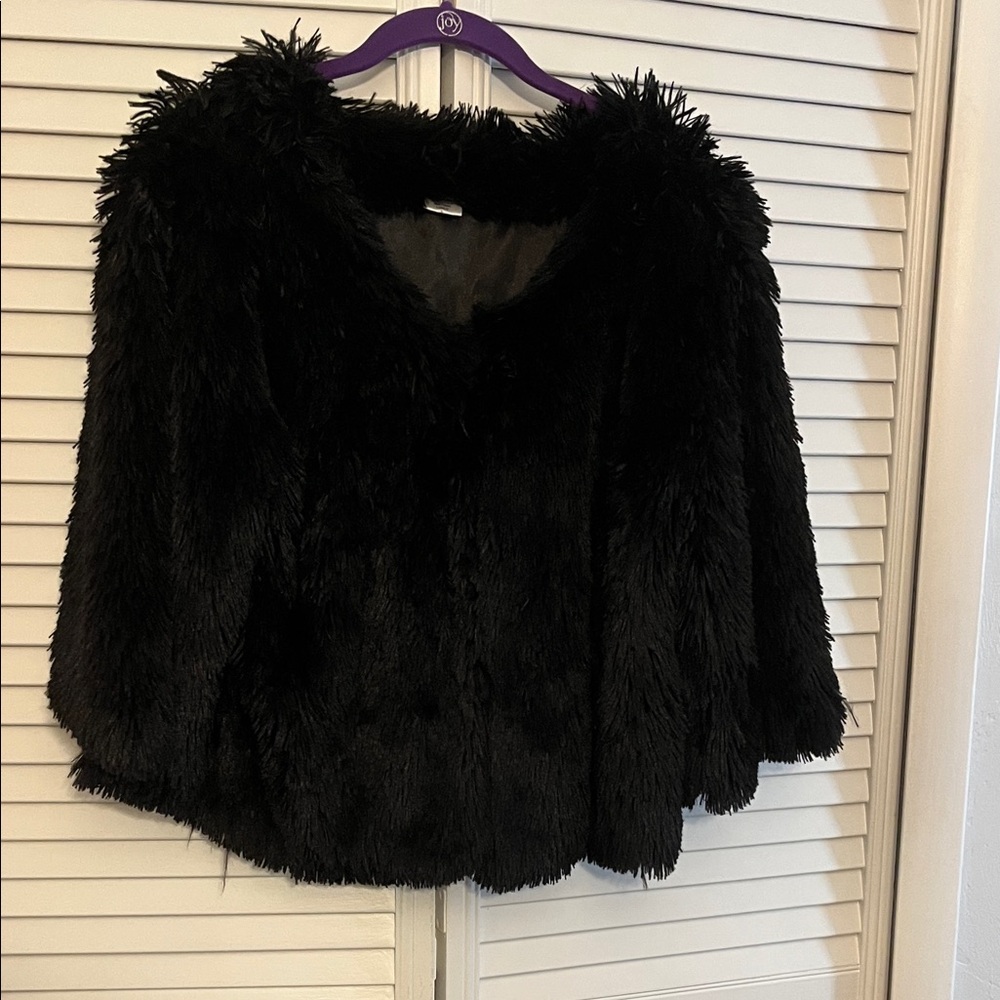 Luxurious Black Faux Fur Jacket